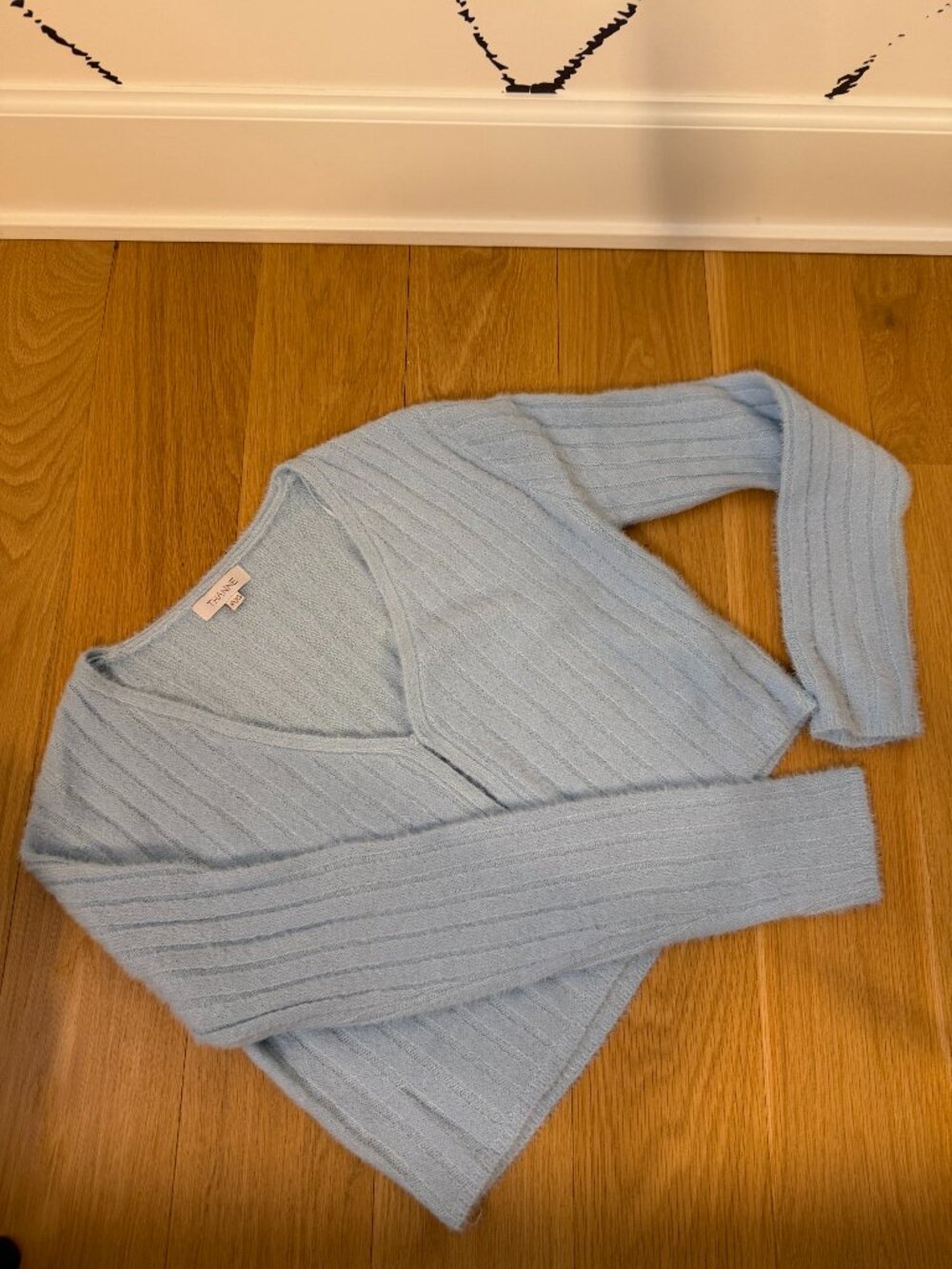 Thanne cropped light blue sweater, Sz XS/S